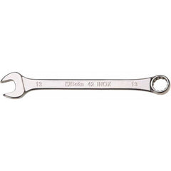 Combination Wrench: 8'' OAL, Stainless Steel, Polished Finish