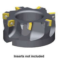 Kennametal - 8 Inserts, 100mm Cut Diam, 32mm Arbor Diam, 9.17mm Max Depth of Cut, Indexable Square-Shoulder Face Mill - 0/90° Lead Angle, 50mm High, SDET 1204.. Insert Compatibility, Series KSSM - Benchmark Tooling