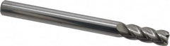 Accupro - 3/8", 4 Flute, Single End, Solid Carbide, 0.045" Corner Radius End Mill - 4" OAL, 40° Helix, Right Hand Flute, 1" LOC, Right Hand Cut - Benchmark Tooling