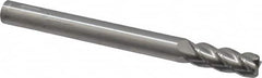 Accupro - 3/8", 4 Flute, Single End, Solid Carbide, 0.06" Corner Radius End Mill - 4" OAL, 40° Helix, Right Hand Flute, 1" LOC, Right Hand Cut - Benchmark Tooling