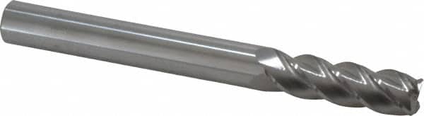 Accupro - 5/8", 4 Flute, Single End, Solid Carbide, 0.06" Corner Radius End Mill - 6" OAL, 40° Helix, Right Hand Flute, 2" LOC, Right Hand Cut - Benchmark Tooling