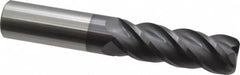 Accupro - 1", 4 Flute, Single End, Solid Carbide, 1/8" Corner Radius End Mill - 6" OAL, 40° Helix, Right Hand Flute, 3" LOC, Right Hand Cut - Benchmark Tooling