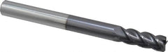 Accupro - 3/8", 4 Flute, Single End, Solid Carbide, 0.03" Corner Radius End Mill - 4" OAL, 40° Helix, Right Hand Flute, 1" LOC, Right Hand Cut - Benchmark Tooling