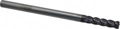 Accupro - 3/8", 4 Flute, Single End, Solid Carbide, 0.045" Corner Radius End Mill - 6" OAL, 40° Helix, Right Hand Flute, 1-1/2" LOC, Right Hand Cut - Benchmark Tooling