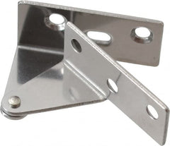 Sugatsune - 1-7/64" Long x 1-37/64" Wide x 1-1/2" Thick, Plain 430 Stainless Steel, Left Hand Overlay Door Pivot Hinge - 3" Pin Diam, 6 Holes, 1 Knuckle, 3.9 Lb Capacity, 18" Leaf Height - Benchmark Tooling