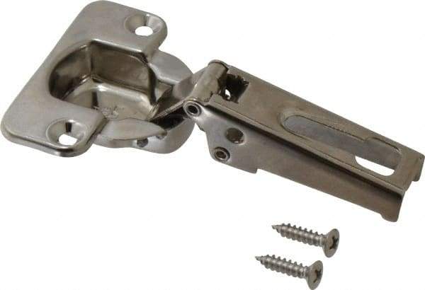 Sugatsune - 57mm Long x 55mm Wide x 38mm Thick, Concealed Overlay Hinge - 304 Stainless Steel, Polished Finish - Benchmark Tooling