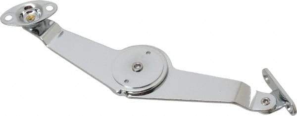 Sugatsune - 5-27/64" OAL x 1-7/64" Wide, 7 Lb Capacity, Lid Stay with Catch - Left Side, 9/64" Mounting Hole Diam, 90° Max Opening, Chrome Finished Steel, Brass & Nylon - Benchmark Tooling