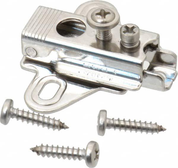 Sugatsune - 41.5mm Long x 48mm Wide x 18mm Thick, Hinge Mounting Plate - 304 Stainless Steel, Polished Finish - Benchmark Tooling