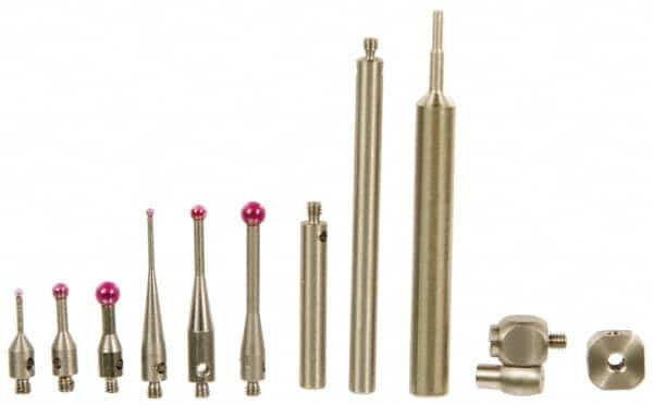 SPI - 11 Piece, CMM Stylus Kit - Include 2 Stylus Extensions, 6 Ruby Ball Stylus, 8mm Swivel, Cross Head, Custom Fit Case, Stylus Wrench - Benchmark Tooling