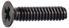 Made in USA - #4-40 UNC, 1/2" OAL Phillips Drive Machine Screw - Flat Head, Grade 300 Stainless Steel, Black Oxide Finish, Without Washer - Benchmark Tooling
