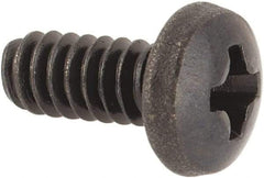 Made in USA - #4-40 UNC, 1/4" Length Under Head Phillips Drive Machine Screw - Pan Head, Grade 300 Stainless Steel, Black Oxide Finish, Without Washer - Benchmark Tooling