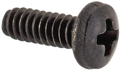 Made in USA - #4-40 UNC, 5/16" Length Under Head Phillips Drive Machine Screw - Pan Head, Grade 300 Stainless Steel, Black Oxide Finish, Without Washer - Benchmark Tooling