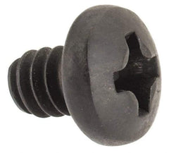 Made in USA - #6-32 UNC, 3/16" Length Under Head Phillips Drive Machine Screw - Pan Head, Grade 300 Stainless Steel, Black Oxide Finish, Without Washer - Benchmark Tooling