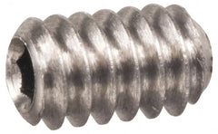 Made in USA - 1/4-28 UNF, 3/8" OAL, Cup Point Set Screw - Grade 303 Stainless Steel, 1/8" Key - Benchmark Tooling