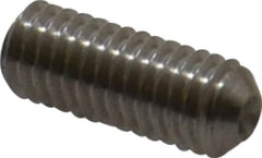 Made in USA - #10-32 UNF, 1/2" OAL, Cup Point Set Screw - Grade 303 Stainless Steel, 3/32" Key - Benchmark Tooling