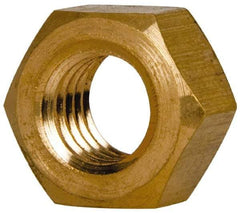 Value Collection - 7/16-14 UNC Brass Right Hand Hex Nut - 11/16" Across Flats, 3/8" High, Brass Finish - Benchmark Tooling