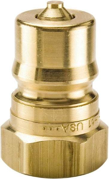 Parker - 3/4 NPTF Brass Hydraulic Hose Female Pipe Thread Nipple - 1,000 psi, 28 GPM - Benchmark Tooling