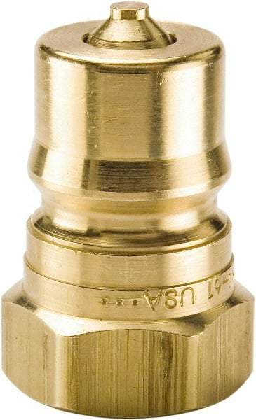 Parker - 1/4 NPTF Brass Hydraulic Hose Female Pipe Thread Nipple - 1,000 psi, 3 GPM - Benchmark Tooling