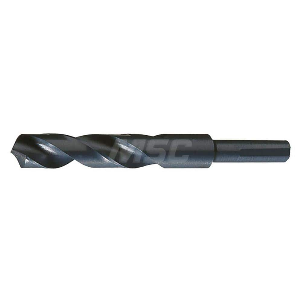 Reduced Shank Drill Bit: 1-13/32'' Dia, 1/2'' Shank Dia, 118  ™, High Speed Steel 6'' OAL, 3-1/8'' Flute Length, Coated Finish, Weldon Shank, RH Cut, Series 190F