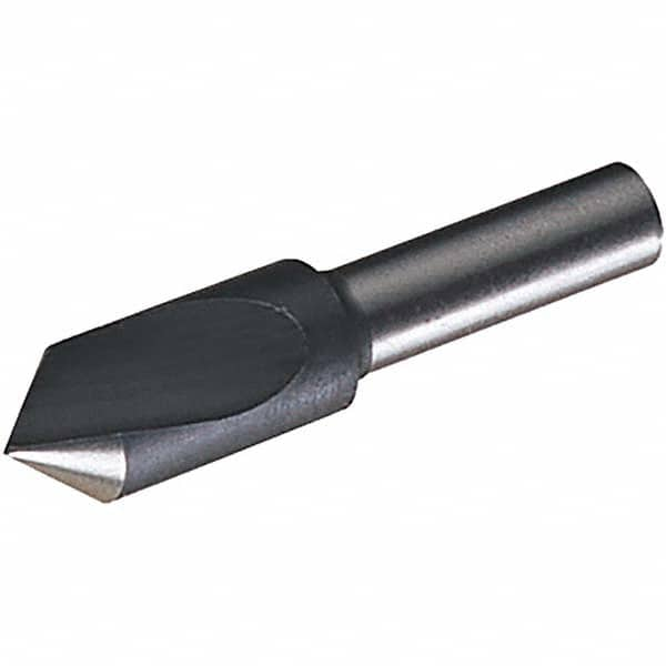 Chicago-Latrobe - 1/4" Head Diam, 4.76mm Shank Diam, 1 Flute 90° High Speed Steel Countersink - Benchmark Tooling