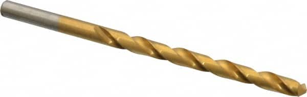 Chicago-Latrobe - #3 118° High Speed Steel Jobber Drill - TiN Finish, Right Hand Cut, Spiral Flute, Straight Shank, 3-3/4" OAL, Standard Point - Benchmark Tooling