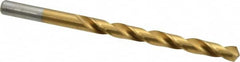 Chicago-Latrobe - Letter E (1/4) 118° High Speed Steel Jobber Drill - TiN Finish, Right Hand Cut, Spiral Flute, Straight Shank, 4" OAL, Standard Point - Benchmark Tooling