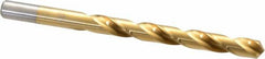 Chicago-Latrobe - 23/64" 118° High Speed Steel Jobber Drill - TiN Finish, Right Hand Cut, Spiral Flute, Straight Shank, 4-7/8" OAL, Standard Point - Benchmark Tooling
