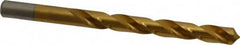 Chicago-Latrobe - 3/8" 118° High Speed Steel Jobber Drill - TiN Finish, Right Hand Cut, Spiral Flute, Straight Shank, 5" OAL, Standard Point - Benchmark Tooling