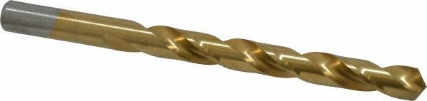 Chicago-Latrobe - 25/64" 118° High Speed Steel Jobber Drill - TiN Finish, Right Hand Cut, Spiral Flute, Straight Shank, 5-1/8" OAL, Standard Point - Benchmark Tooling