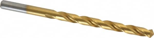 Chicago-Latrobe - Letter B 118° High Speed Steel Jobber Drill - TiN Finish, Right Hand Cut, Spiral Flute, Straight Shank, 4" OAL, Standard Point - Benchmark Tooling