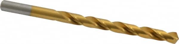 Chicago-Latrobe - Letter G 118° High Speed Steel Jobber Drill - TiN Finish, Right Hand Cut, Spiral Flute, Straight Shank, 4-1/8" OAL, Standard Point - Benchmark Tooling