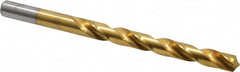 Chicago-Latrobe - Letter O 118° High Speed Steel Jobber Drill - TiN Finish, Right Hand Cut, Spiral Flute, Straight Shank, 4-1/2" OAL, Standard Point - Benchmark Tooling