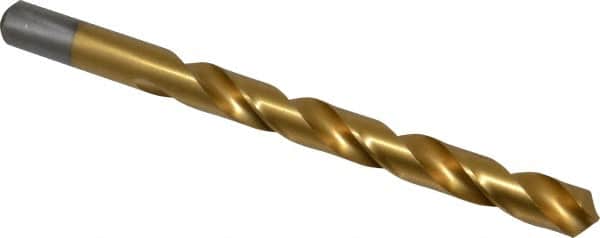 Chicago-Latrobe - Letter Y 118° High Speed Steel Jobber Drill - TiN Finish, Right Hand Cut, Spiral Flute, Straight Shank, 5-1/4" OAL, Standard Point - Benchmark Tooling