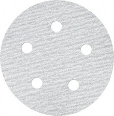 Made in USA - 5" Diam, 180 Grit, Silicon Carbide Hook & Loop Disc - Very Fine Grade, Coated, B Weight Paper Backing, - Benchmark Tooling