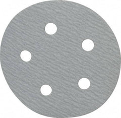 Made in USA - 5" Diam, 220 Grit, Silicon Carbide Hook & Loop Disc - Very Fine Grade, Coated, B Weight Paper Backing, - Benchmark Tooling