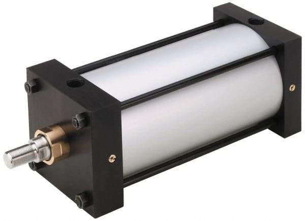 Parker - 4" Stroke x 6" Bore Double Acting Air Cylinder - 3/4 Port, 1-14 Rod Thread, 250 Max psi, -10 to 165°F - Benchmark Tooling