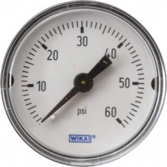 Wika - 1-1/2" Dial, 1/8 Thread, 0-60 Scale Range, Pressure Gauge - Center Back Connection Mount, Accurate to 3-2-3% of Scale - Benchmark Tooling