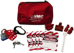NMC - 12 Piece Electrical Lockout Kit - 3/4 Inch Vertical Shackle Clearance, Comes in Pouch - Benchmark Tooling