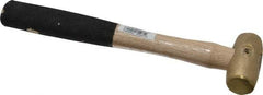 American Hammer - 1/2 Lb Head 1" Face Brass Head Hammer - 10" OAL, Wood Handle - Benchmark Tooling