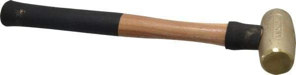 American Hammer - 3 Lb Head 1-1/2" Face Brass Head Hammer - 15" OAL, Wood Handle - Benchmark Tooling