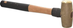 American Hammer - 4 Lb Head 1-5/8" Face Brass Head Hammer - 16" OAL, Wood Handle - Benchmark Tooling