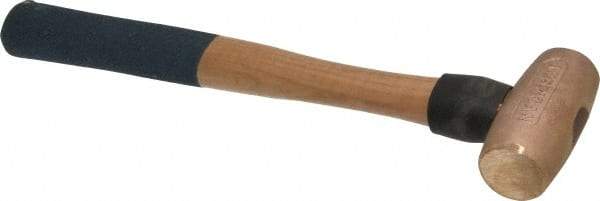 American Hammer - 2 Lb Head 1-3/8" Face Bronze Nonmarring Hammer - 13" OAL, Wood Handle - Benchmark Tooling