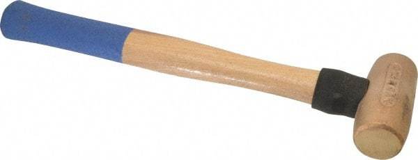 American Hammer - 3 Lb Head 1-1/2" Face Bronze Nonmarring Hammer - 15" OAL, Wood Handle - Benchmark Tooling