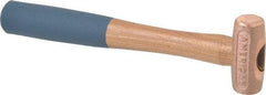 American Hammer - 1/2 Lb Nonsparking Copper Head Hammer - 10" OAL, 2" Head Length, 1" Face Diam, 10" Hickory Handle - Benchmark Tooling