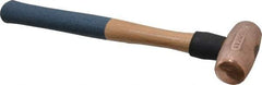 American Hammer - 3 Lb Nonsparking Copper Head Hammer - 15" OAL, 4" Head Length, 1-1/2" Face Diam, 15" Hickory Handle - Benchmark Tooling