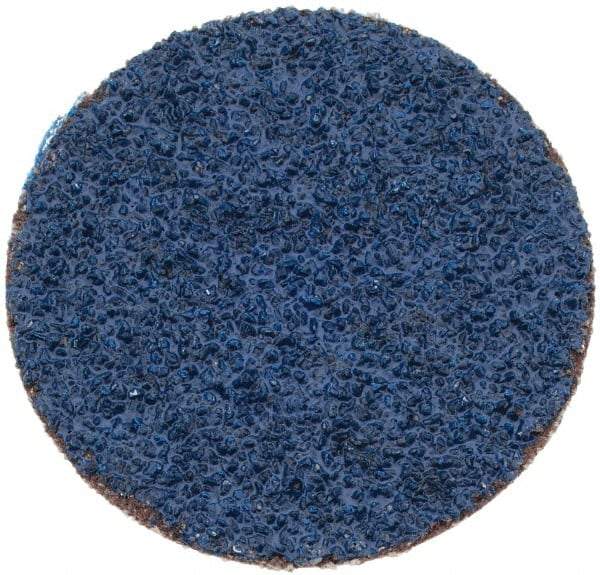 Tru-Maxx - 1-1/2" Disc Diam, 40 Grit, Zirconia Alumina Quick Change Disc - Type S Attaching System, Coated, Blue, Coarse Grade, 30,000 RPM - Benchmark Tooling