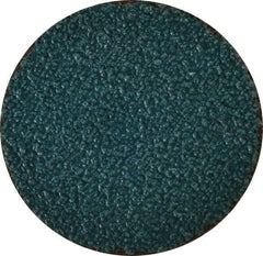 Tru-Maxx - 2" Disc Diam, 40 Grit, Zirconia Alumina Quick Change Disc - Type S Attaching System, Coated, Blue, Coarse Grade, 30,000 RPM - Benchmark Tooling