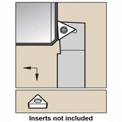 Kennametal - STJC, Left Hand Cut, -3° Lead Angle, 12mm Shank Height x 12mm Shank Width, Neutral Rake Indexable Turning Toolholder - 150mm OAL, TC..1102.. Insert Compatibility, Series Screw-On - Benchmark Tooling