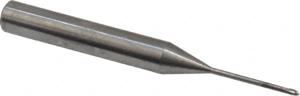 Accupro - 1.2mm, 2 Flute, Single End, Solid Carbide, 0.1mm Corner Radius End Mill - 57mm OAL, 30° Helix, Right Hand Flute, 1.2mm LOC, Right Hand Cut, 15mm Extended Reach - Benchmark Tooling