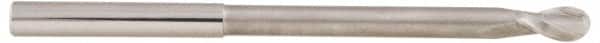 Accupro - 10mm Diam, 18mm LOC, 2 Flute Solid Carbide Ball End Mill - Uncoated, Single End, 120mm OAL, 10mm Shank Diam, Spiral Flute - Benchmark Tooling